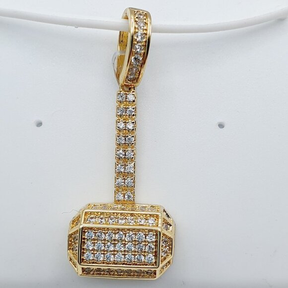 "14K Gold Plated Cubic Zircon Pendant, INUS1BR062 - Picture 9 of 11